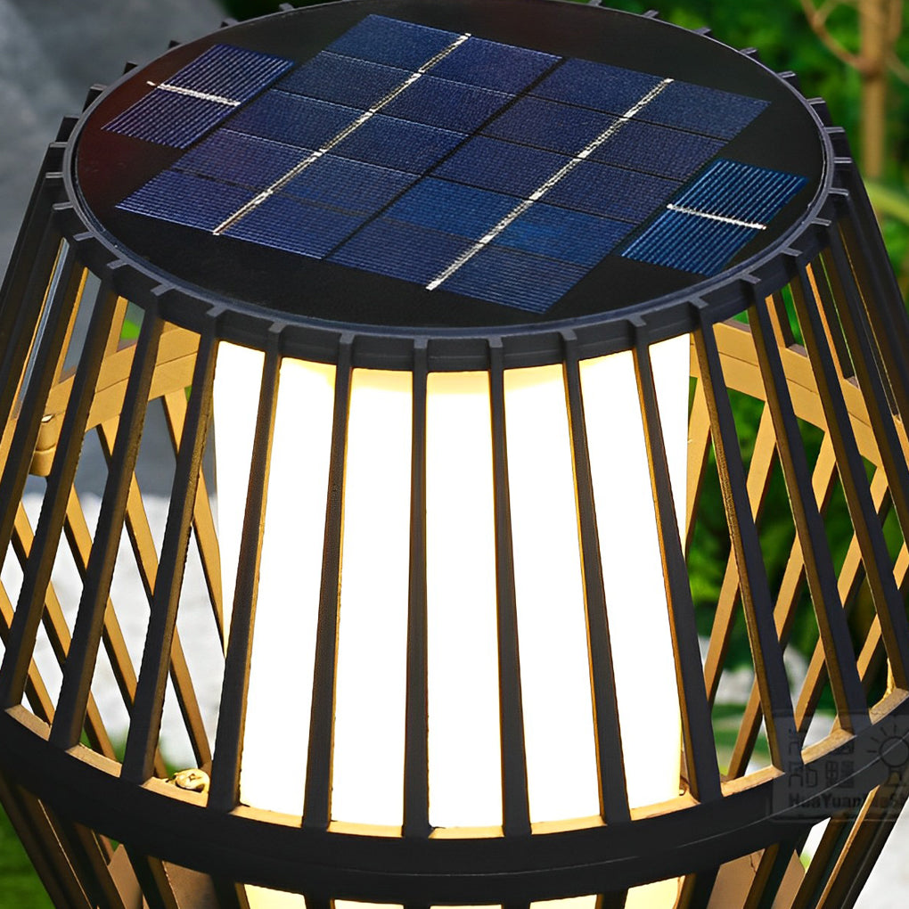 Modern Matte Black Solar Outdoor Post Light Waterproof Aluminum LED Landscape Lantern for Garden Path