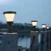 Modern Matte Black Solar Pillar Light Waterproof LED Outdoor Fence Post Cap Lamp for Garden