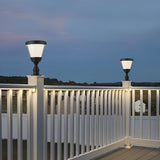Modern Matte Black Solar Pillar Light Waterproof LED Outdoor Fence Post Cap Lamp for Garden