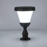 Modern Matte Black Solar Pillar Light Waterproof LED Outdoor Fence Post Cap Lamp for Garden