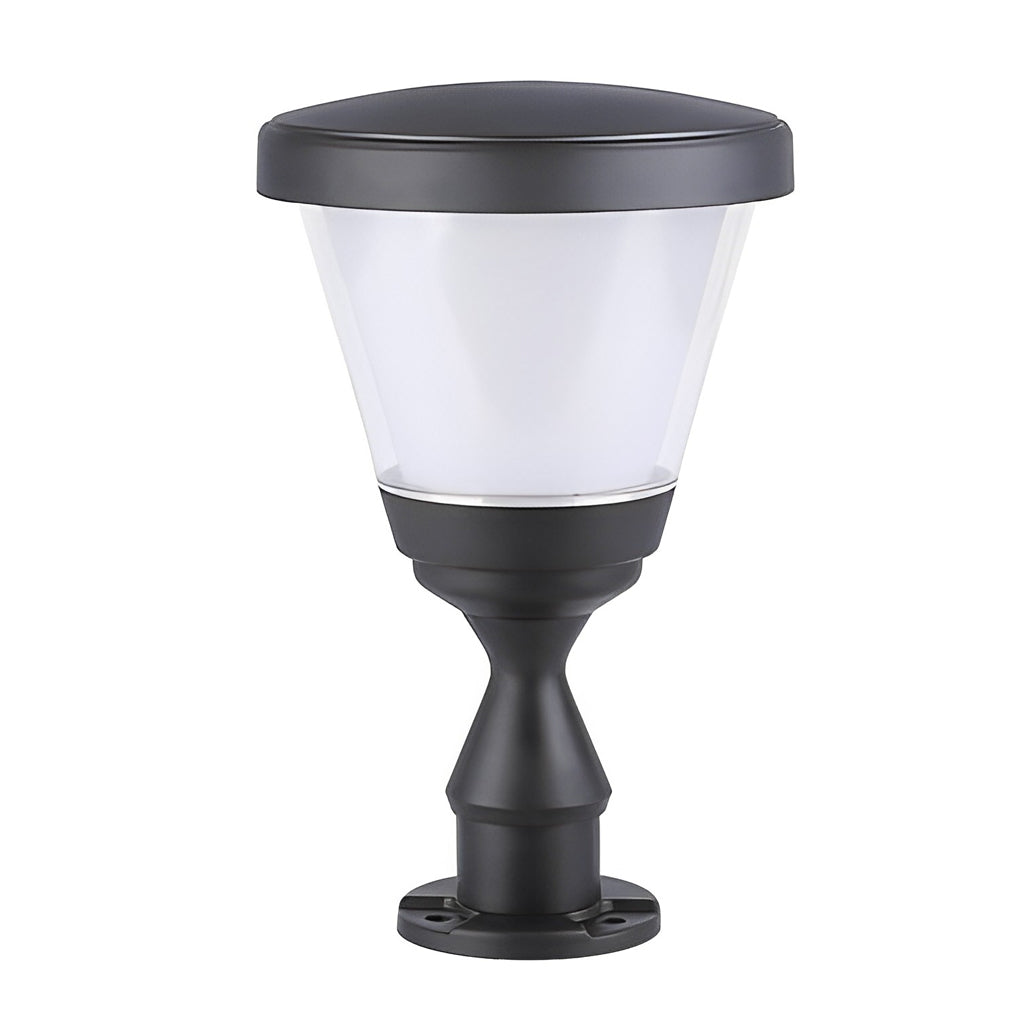 Modern Matte Black Solar Pillar Light Waterproof LED Outdoor Fence Post Cap Lamp for Garden