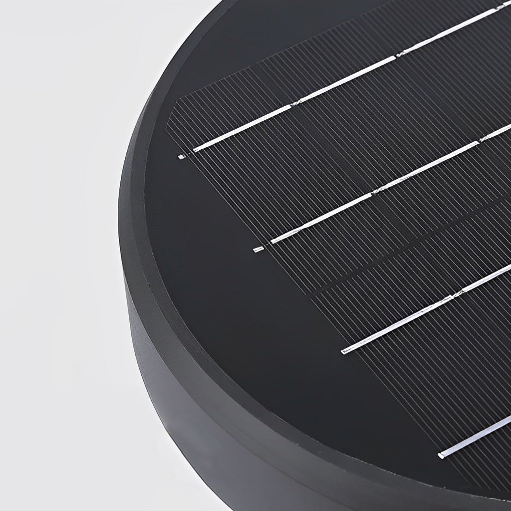Modern Matte Black Solar Pillar Light Waterproof LED Outdoor Fence Post Cap Lamp for Garden