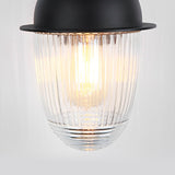 Modern Matte Black Waterproof Outdoor Wall Lamp with Clear Glass Ball Shade