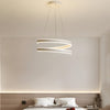 Modern Matte White Spiral Ring LED Chandelier Dimmable Nordic Pendant Light for Living Room