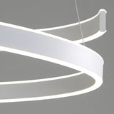 Modern Matte White Spiral Ring LED Chandelier Dimmable Nordic Pendant Light for Living Room