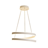 Modern Matte White Spiral Ring LED Chandelier Dimmable Nordic Pendant Light for Living Room