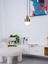 Modern Medieval Copper Pendant Lamp with Glass Shade and Adjustable Cable for Indoor Lighting