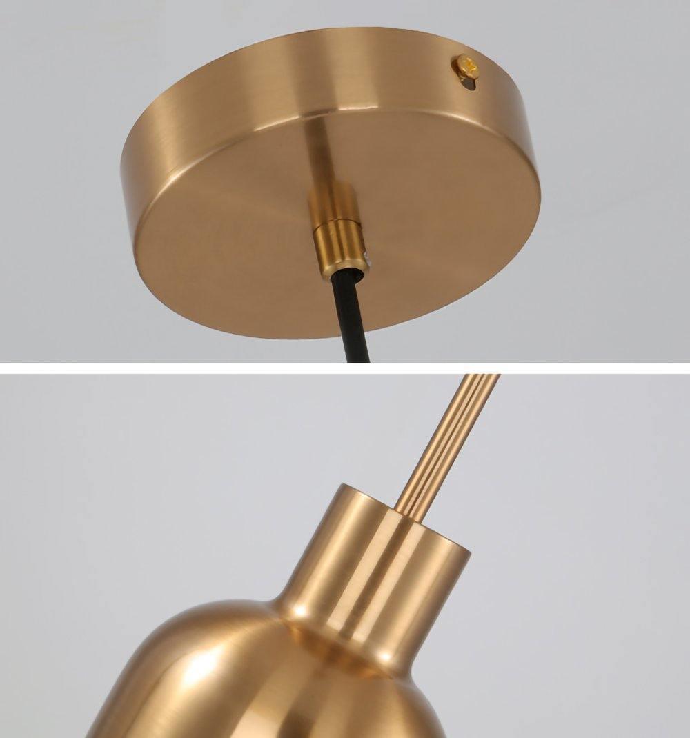 Modern Medieval Copper Pendant Lamp with Glass Shade and Adjustable Cable for Indoor Lighting