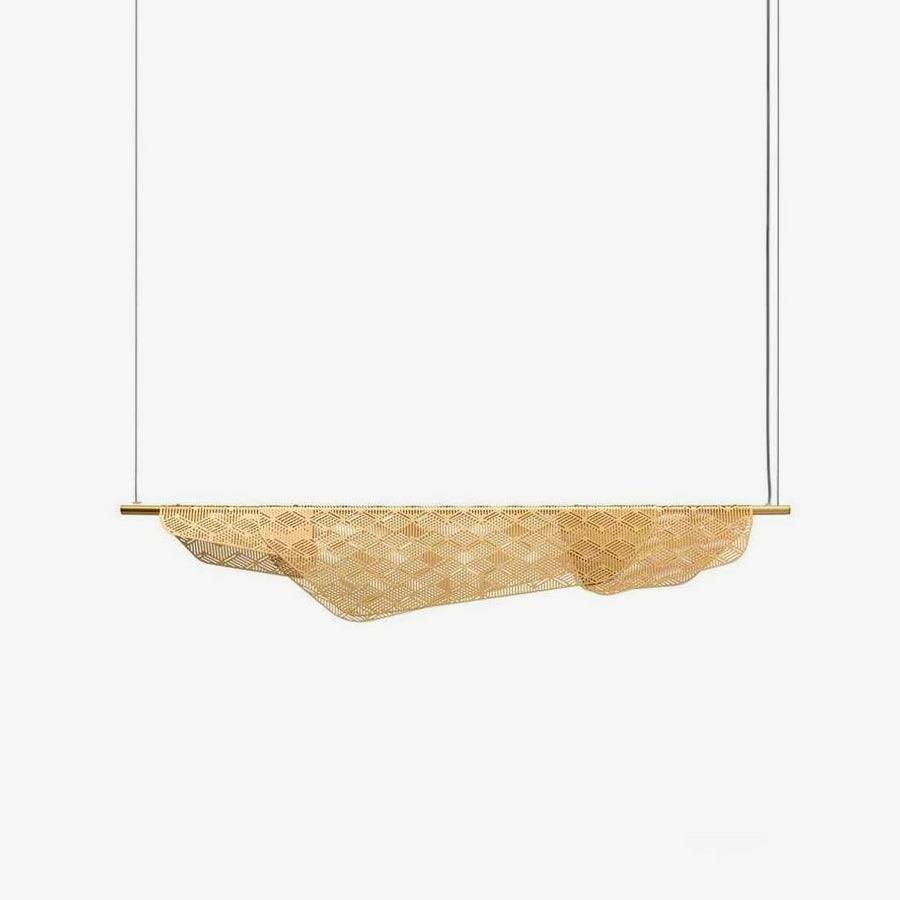 Modern Mediterranean Sculpted LED Pendant Light in Gold Finish for Dining Room