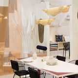 Modern Mediterranean Sculpted LED Pendant Light in Gold Finish for Dining Room