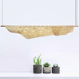 Modern Mediterranean Sculpted LED Pendant Light in Gold Finish for Dining Room