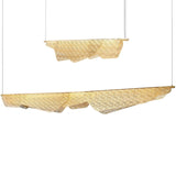 Modern Mediterranean Sculpted LED Pendant Light in Gold Finish for Dining Room