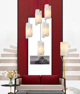 Modern Megalith Mini Alabaster Pendant Light Brass Finish Luxury Natural Stone Ceiling Lamp
