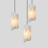 Modern Megalith Mini Alabaster Pendant Light Brass Finish Luxury Natural Stone Ceiling Lamp