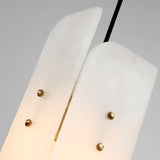 Modern Megalith Mini Alabaster Pendant Light Brass Finish Luxury Natural Stone Ceiling Lamp