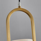 Modern Melange Small Alabaster Pendant Light with Brass Details