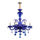 Modern Memphis Style Blue Crystal Chandelier 3 Color Dimming Glass Candle Pendant Light