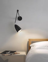Modern Metal Adjustable Swing Arm Wall Mounted Sconce for Reading and Bedside Lighting