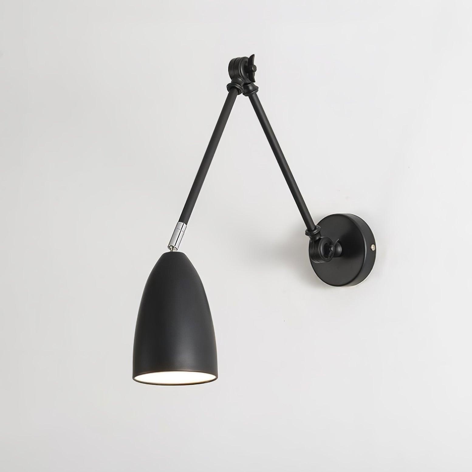 Modern Metal Adjustable Swing Arm Wall Mounted Sconce for Reading and Bedside Lighting