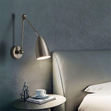 Modern Metal Adjustable Swing Arm Wall Mounted Sconce for Reading and Bedside Lighting