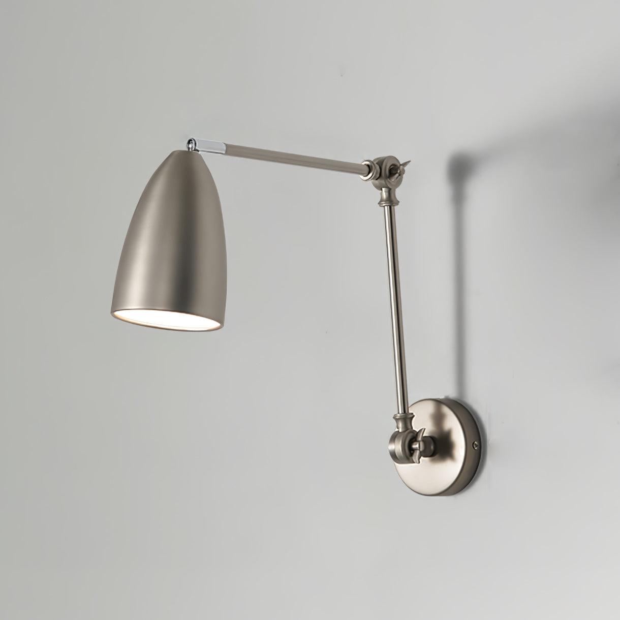 Modern Metal Adjustable Swing Arm Wall Mounted Sconce for Reading and Bedside Lighting