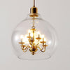 Modern Metal and Glass Adjustable Industrial Pendant Light with 9 LED Bulbs