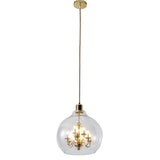 Modern Metal and Glass Adjustable Industrial Pendant Light with 9 LED Bulbs