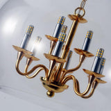 Modern Metal and Glass Adjustable Industrial Pendant Light with 9 LED Bulbs