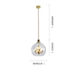 Modern Metal and Glass Adjustable Industrial Pendant Light with 9 LED Bulbs