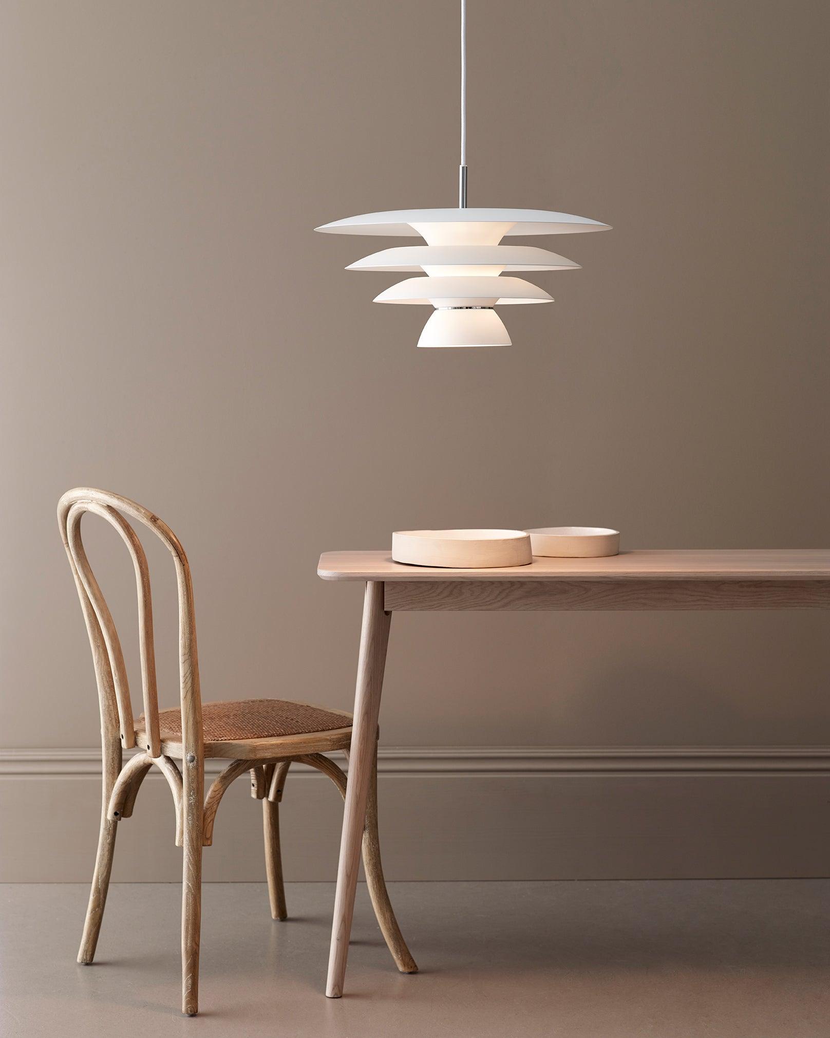 Modern Metal Geometric Pendant Light with Chrome Accents and Soft Diffusion