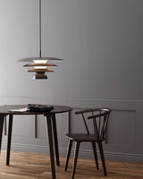 Modern Metal Geometric Pendant Light with Chrome Accents and Soft Diffusion