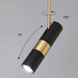Modern Metal LED Pendant Light Adjustable Spotlight Nordic Cylindrical Ceiling Hanging Lamp