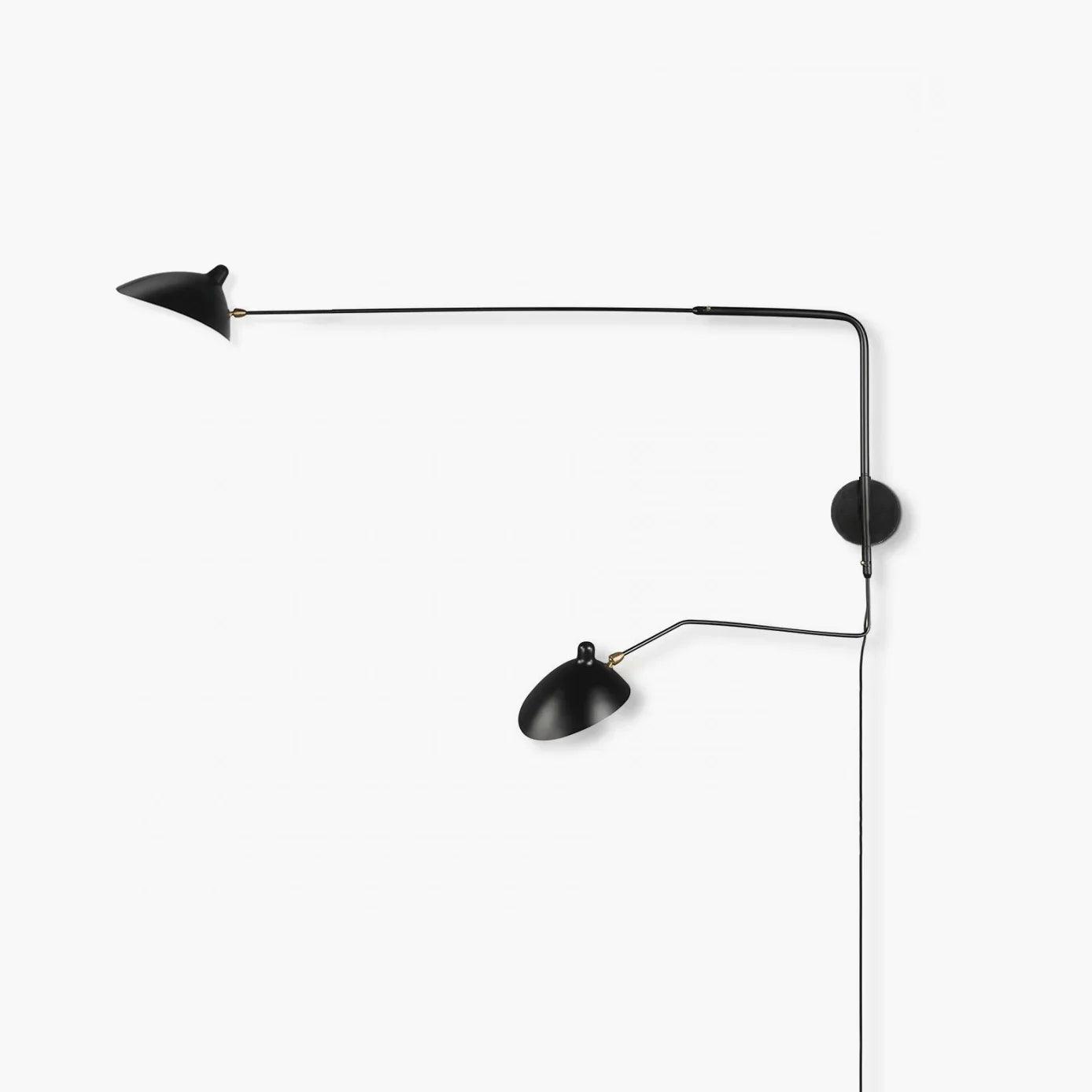 Modern Mid Century Adjustable Articulating Arm Wall Sconce Lighting with Rotating Shade
