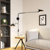 Modern Mid Century Adjustable Articulating Arm Wall Sconce Lighting with Rotating Shade
