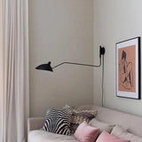 Modern Mid Century Adjustable Articulating Arm Wall Sconce Lighting with Rotating Shade