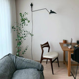 Modern Mid Century Adjustable Articulating Arm Wall Sconce Lighting with Rotating Shade