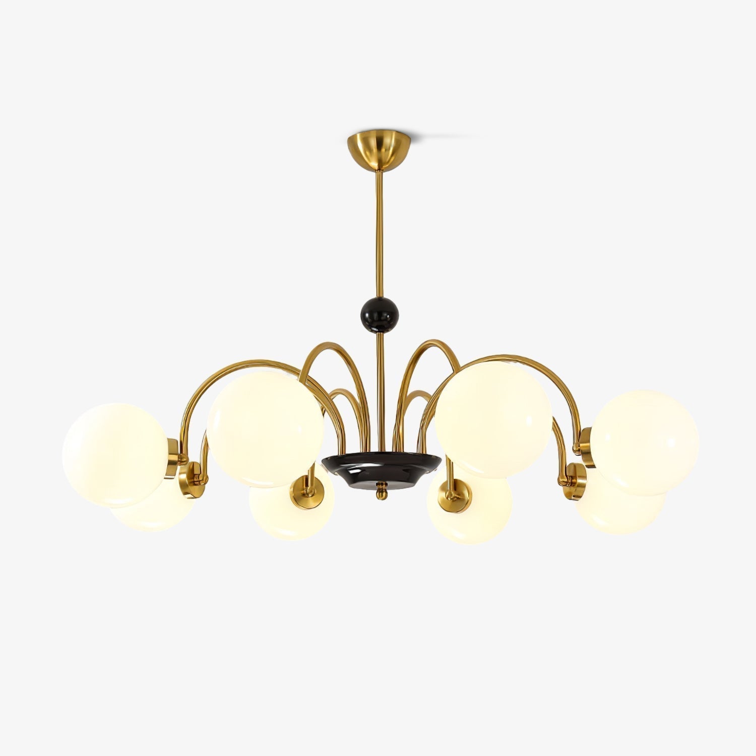 modern-mid-century-glass-globe-chandelier-with-metal-rod-frame-and-white-opal-shades