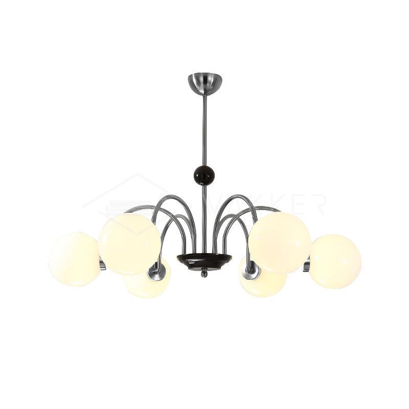 modern-mid-century-glass-globe-chandelier-with-metal-rod-frame-and-white-opal-shades