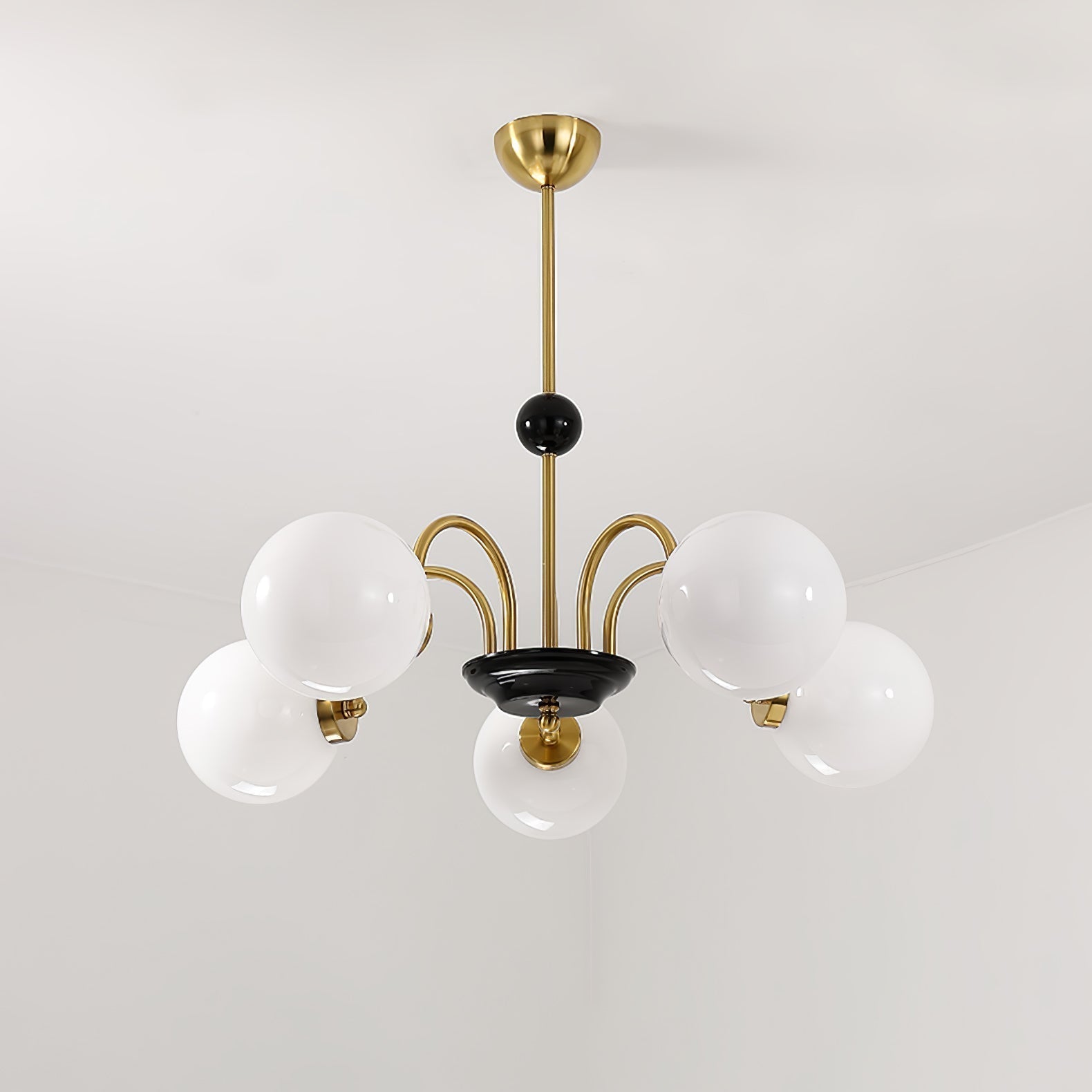 modern-mid-century-glass-globe-chandelier-with-metal-rod-frame-and-white-opal-shades