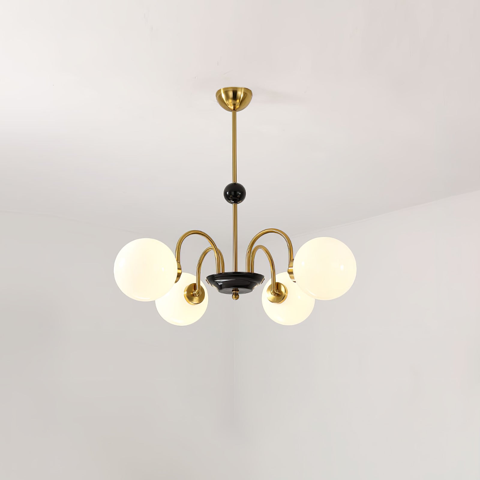 modern-mid-century-glass-globe-chandelier-with-metal-rod-frame-and-white-opal-shades