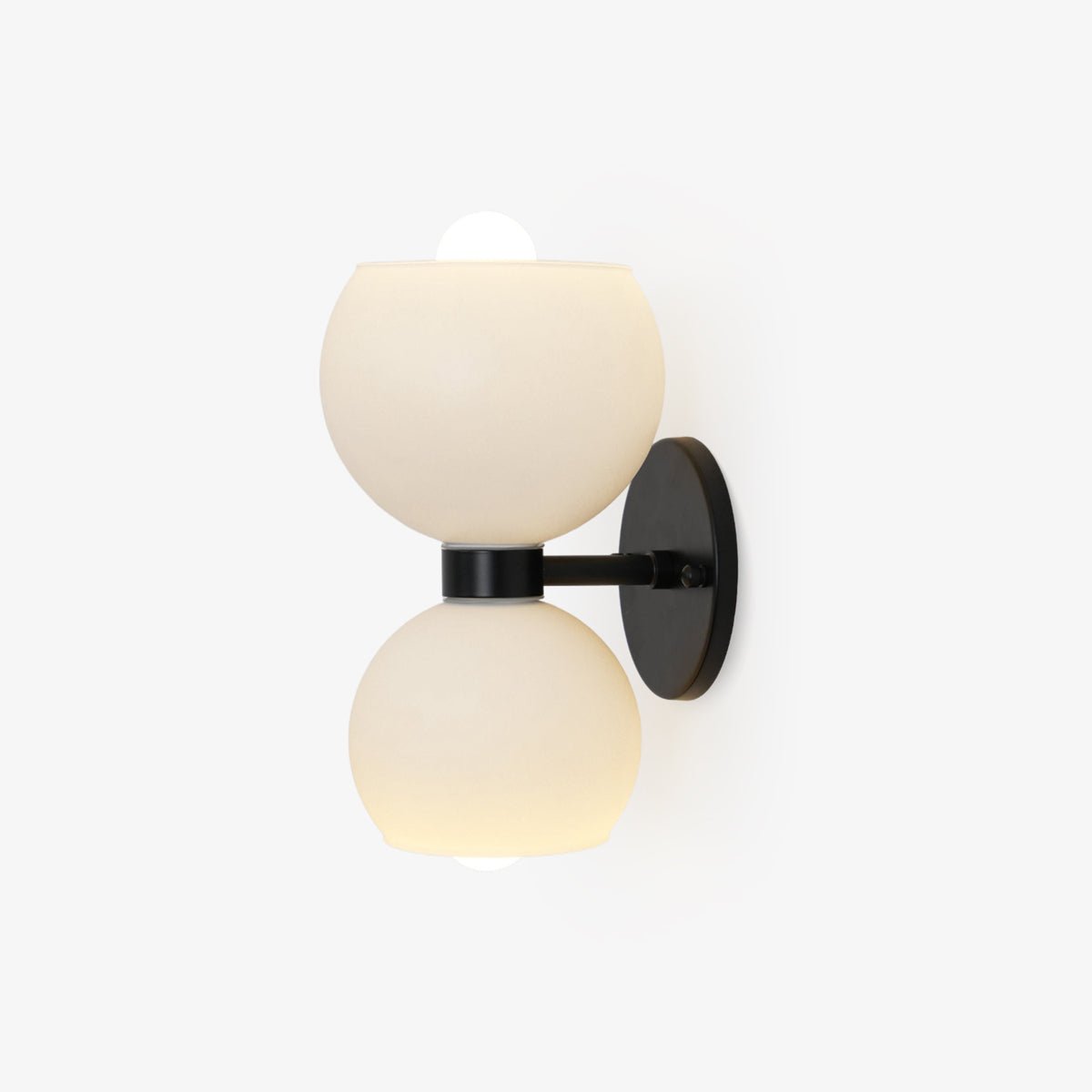 Modern Mid Century Glass Globe Wall Sconce Sculptural Indoor Brass Light Fixture