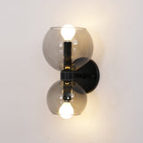 Modern Mid Century Glass Globe Wall Sconce Sculptural Indoor Brass Light Fixture