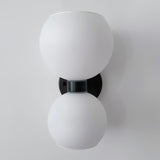 Modern Mid Century Glass Globe Wall Sconce Sculptural Indoor Brass Light Fixture