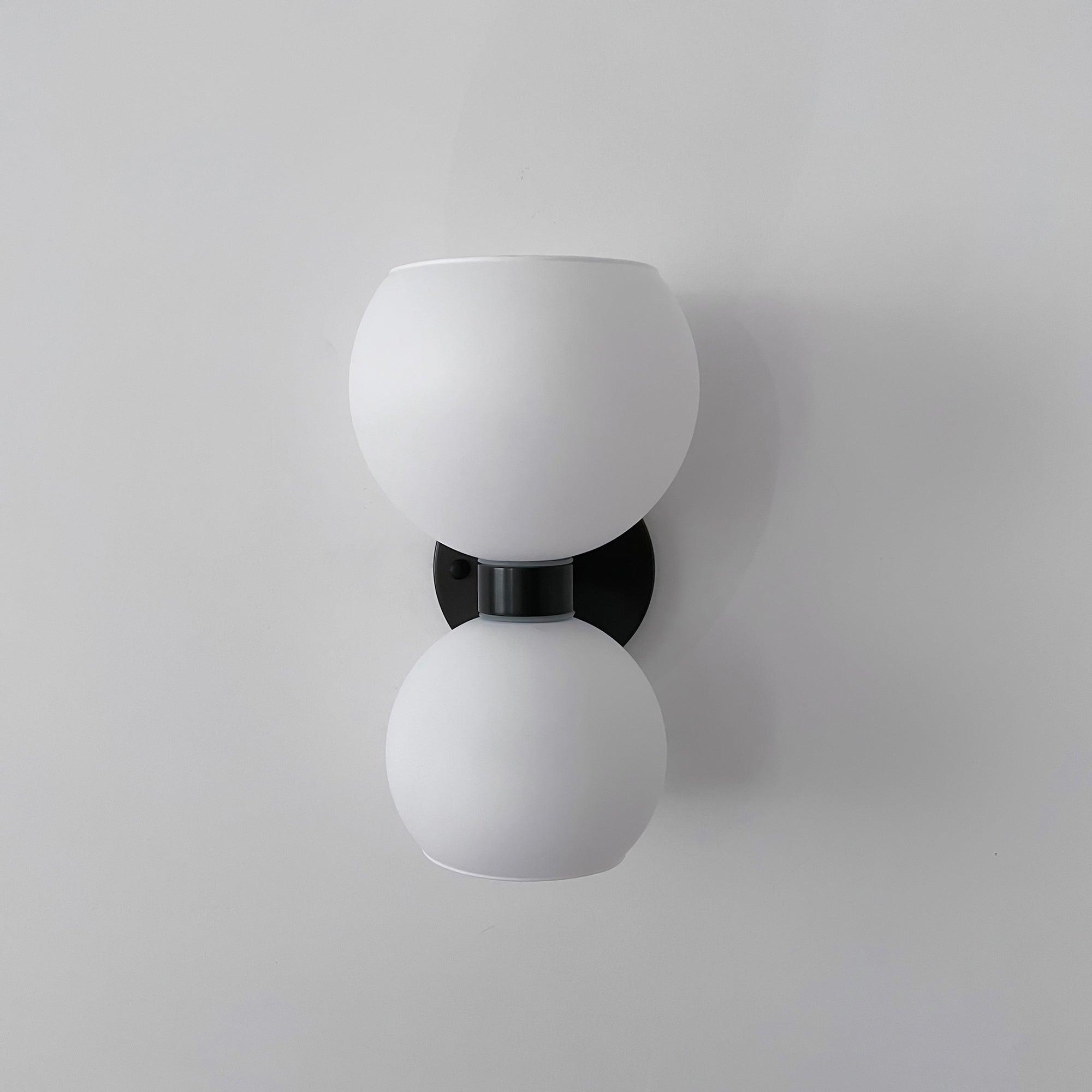 Modern Mid Century Glass Globe Wall Sconce Sculptural Indoor Brass Light Fixture