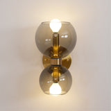 Modern Mid Century Glass Globe Wall Sconce Sculptural Indoor Brass Light Fixture