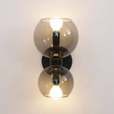 Modern Mid Century Glass Globe Wall Sconce Sculptural Indoor Brass Light Fixture