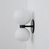 Modern Mid Century Glass Globe Wall Sconce Sculptural Indoor Brass Light Fixture
