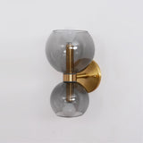 Modern Mid Century Glass Globe Wall Sconce Sculptural Indoor Brass Light Fixture