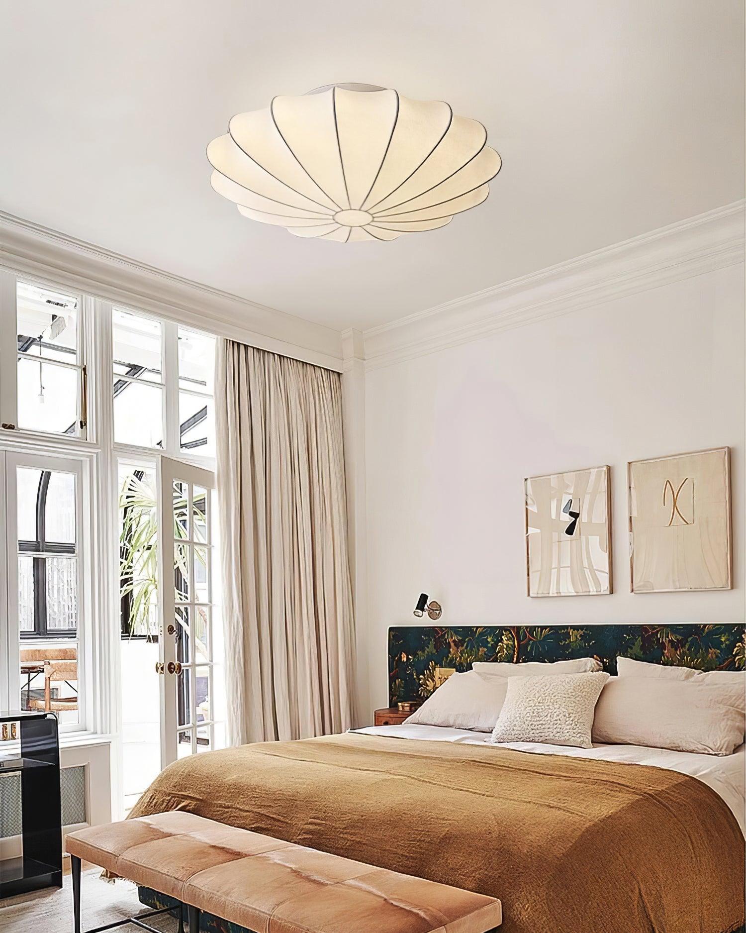 modern-mid-century-style-white-silk-bubble-flush-mount-ceiling-light-fixture