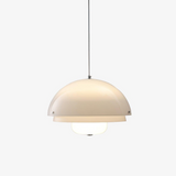 Modern Milk White Layered Glass Pendant Light Art Deco Droplet Ceiling Lamp